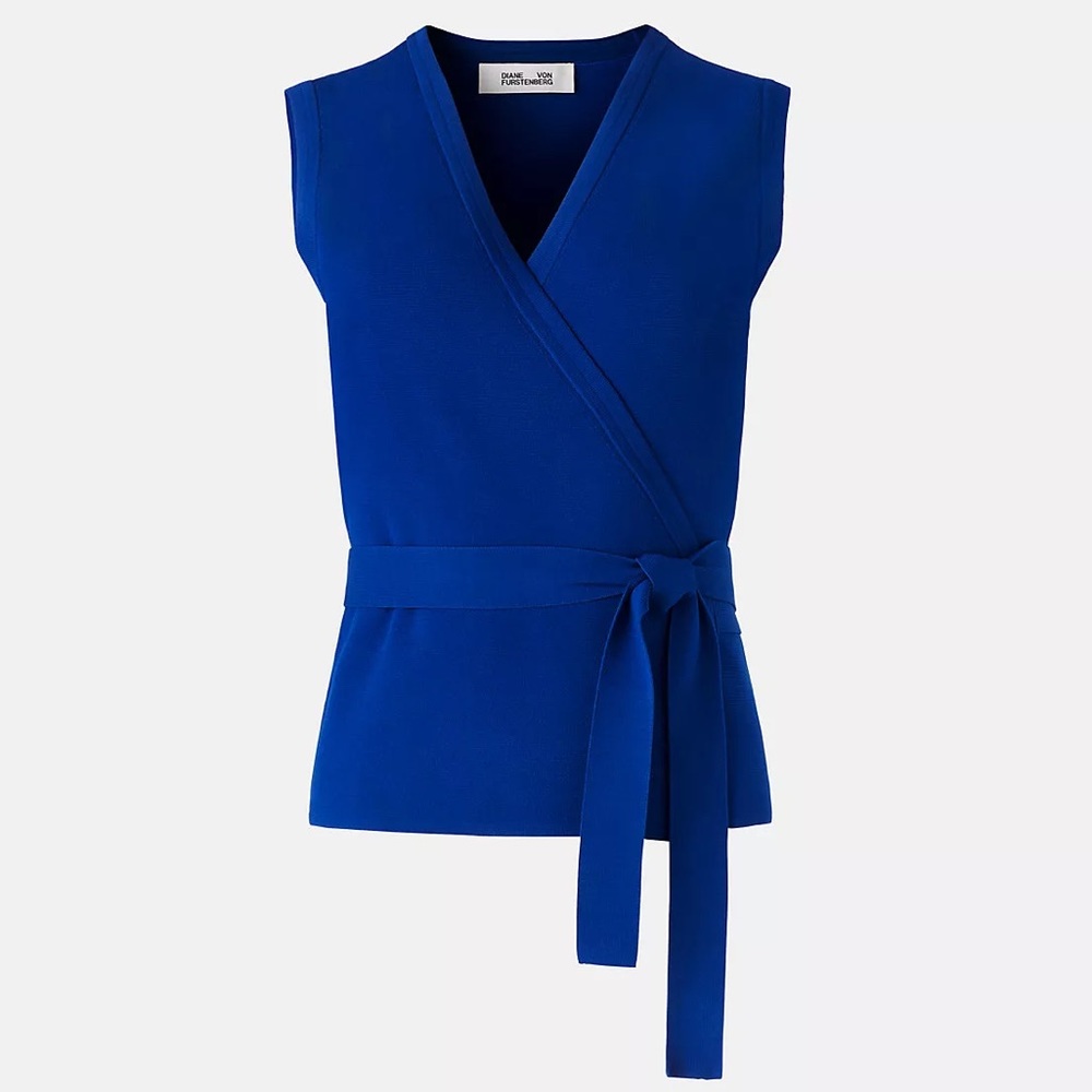 Diane Von furstenberg blue wrap shirt